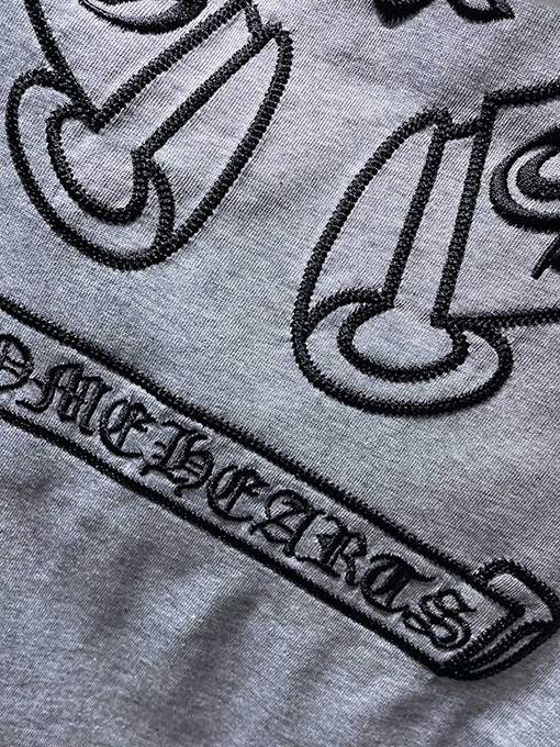 クロムハーツ サンスクリット刺繍文字カラーブロック長袖シャツ