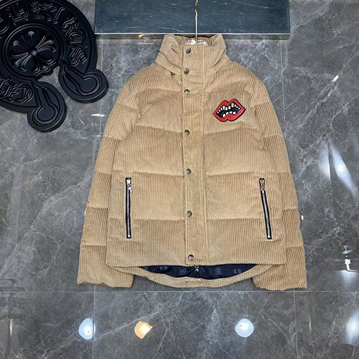 クロムハーツ Matty Boy 赤いリップのコーデュロイダウンジャケット