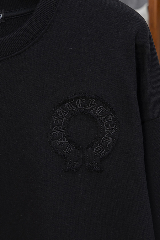 クロムハーツコピー バーンアウト刺繍クルーネックスウェットシャツ