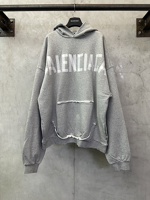 バレンシアガ Balenciaga 開梱マスキングテープフード付きスウェットシャツ