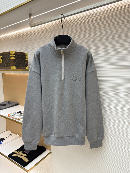 ディオールスーパーコピー 刺繍入りグレーのスウェットシャツ