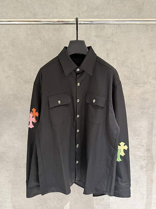 クロムハーツ クロス柄レザーワークジャケットシャツコート