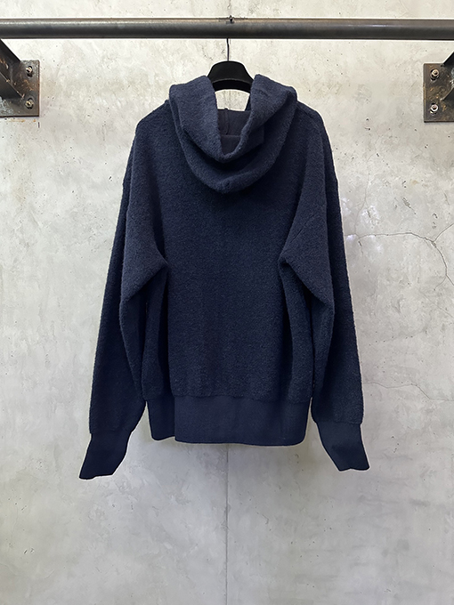 ロエベ 刺繍ロゴウールループニットジップアップパーカー