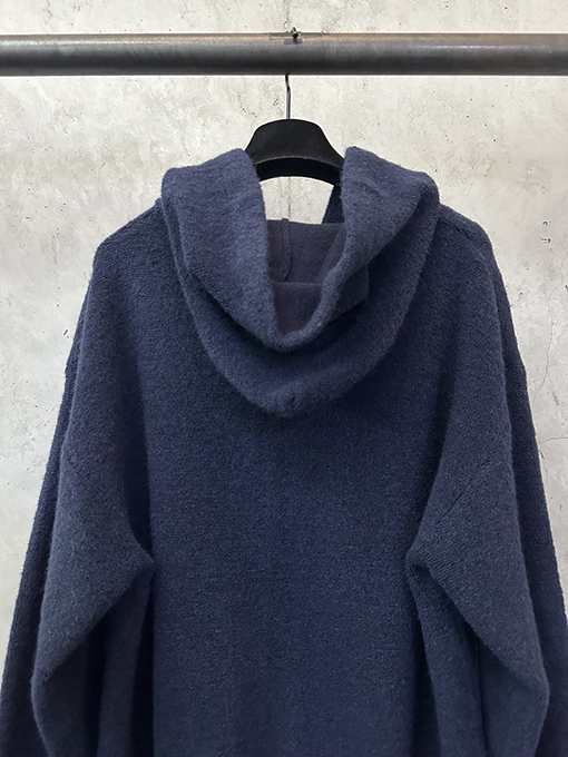 ロエベ 刺繍ロゴウールループニットジップアップパーカー