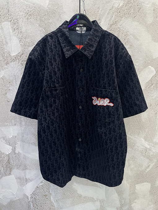 ディオールコピー 限定巳年 フロックプリント 刺繍 デニム 半袖ジャケット