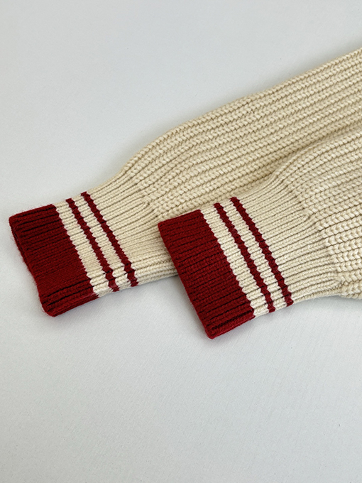 アミスーパーコピー 新作テリークロス刺繍Vネックカラーブロックニットセーター