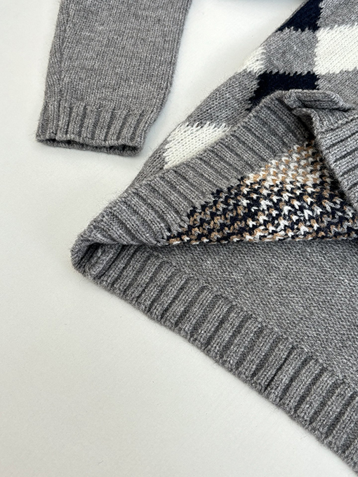プラダスーパーコピー 刺繍ダイヤモンド柄ニットカーディガン