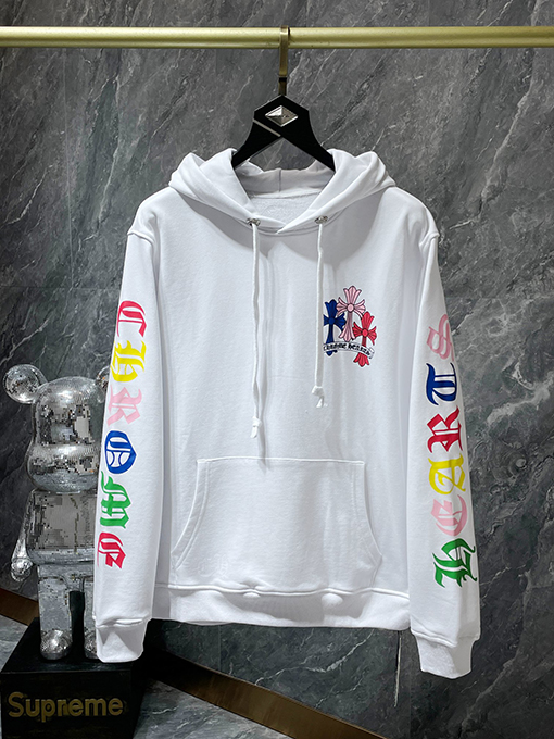 クロムハーツ クラシックなカラフルファントムクロスレターフローラルスリーブスウェットシャツ