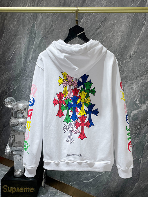 クロムハーツ クラシックなカラフルファントムクロスレターフローラルスリーブスウェットシャツ