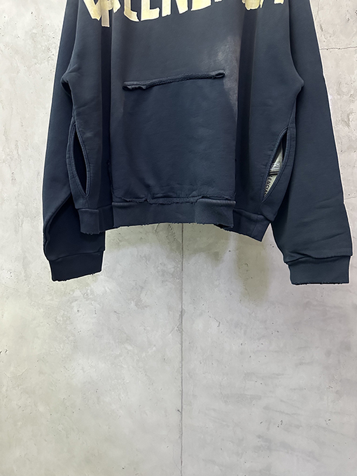 バレンシアガ Balenciaga シルバーテーププリントフード付きスウェットシャツ