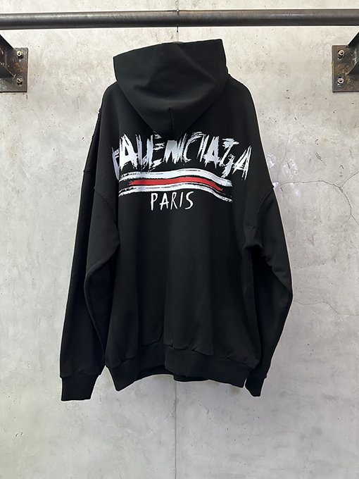 バレンシアガ Balenciaga ロゴグラフィティプリントパーカー