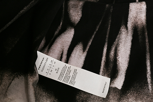 リックオウエンス 縁がほつれたな炎のタイダイ染めフード付きスウェットシャツ