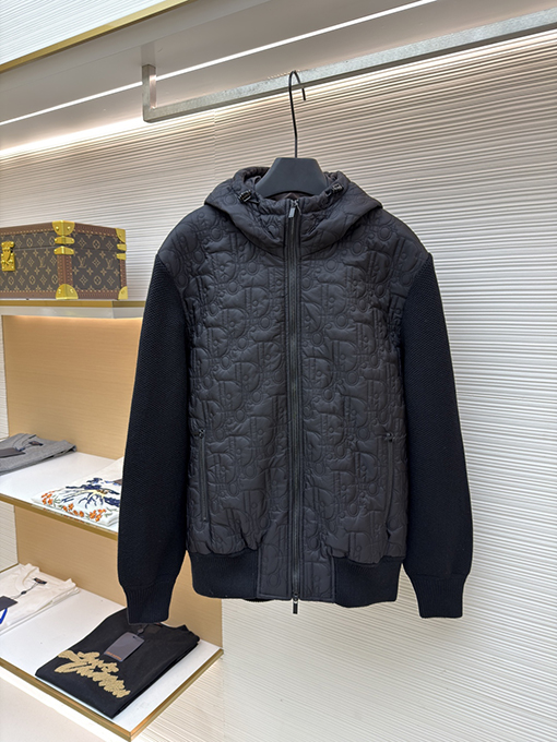 ディオール Oblique プリントフード付きクロップドジャケット