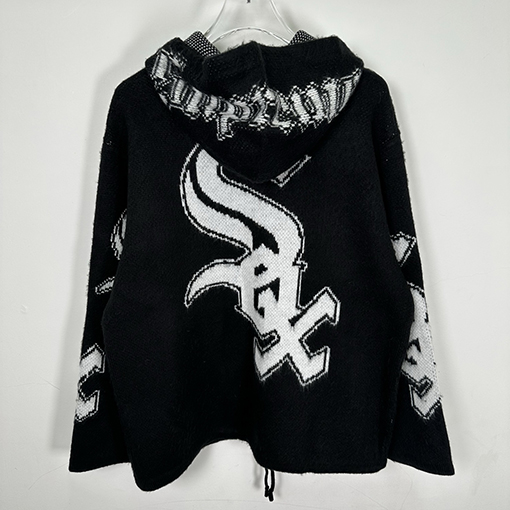 シュプリームコピー × Chicago White Sox FW25 ZIP UP HOODED SWEATER ジッパー付きプラッシュセーター