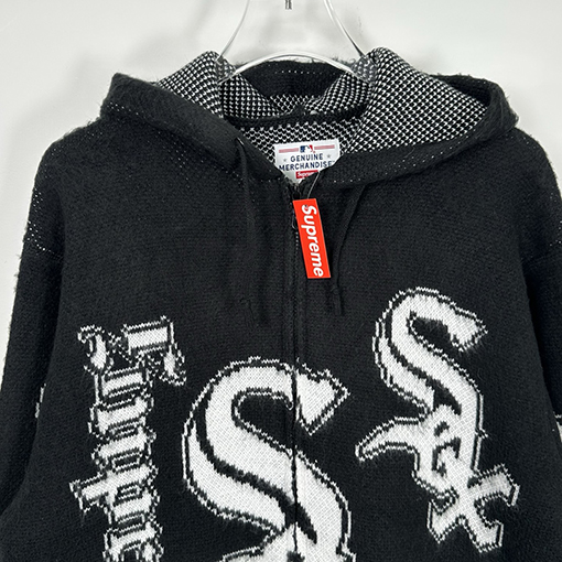 シュプリームコピー × Chicago White Sox FW25 ZIP UP HOODED SWEATER ジッパー付きプラッシュセーター