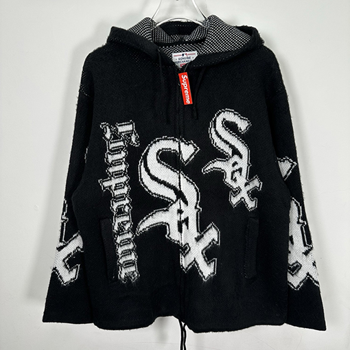 シュプリームコピー × Chicago White Sox FW25 ZIP UP HOODED SWEATER ジッパー付きプラッシュセーター