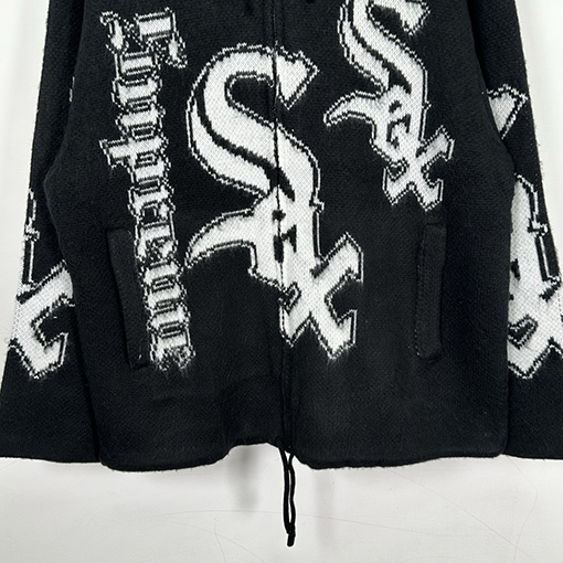 シュプリームコピー × Chicago White Sox FW25 ZIP UP HOODED SWEATER ジッパー付きプラッシュセーター