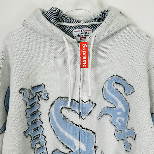 シュプリームコピー × Chicago White Sox FW25 ZIP UP HOODED SWEATER ジッパー付きプラッシュセーター
