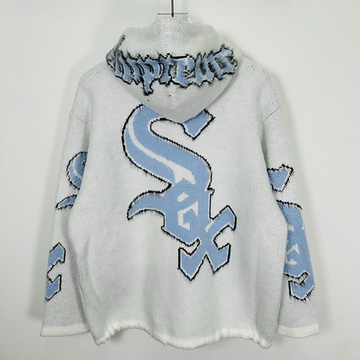シュプリームコピー × Chicago White Sox FW25 ZIP UP HOODED SWEATER ジッパー付きプラッシュセーター