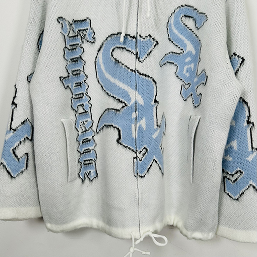 シュプリームコピー × Chicago White Sox FW25 ZIP UP HOODED SWEATER ジッパー付きプラッシュセーター