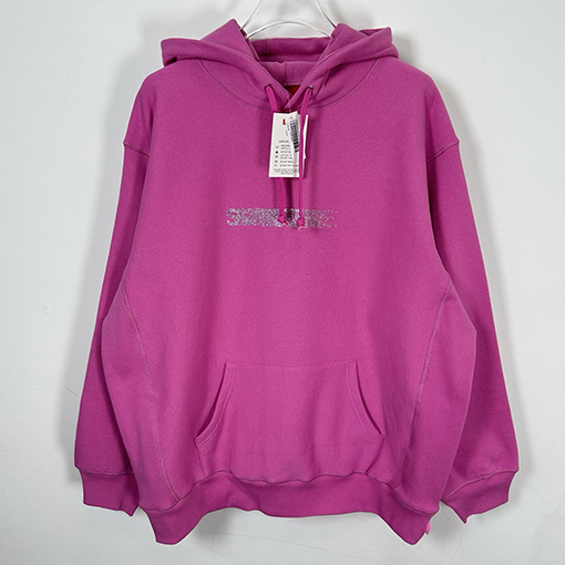 シュプリームコピー SUPREME × SWAROVSKI FW25 MOTION LOGO HOODED ラインストーンファントムフード付きスウェットシャツ