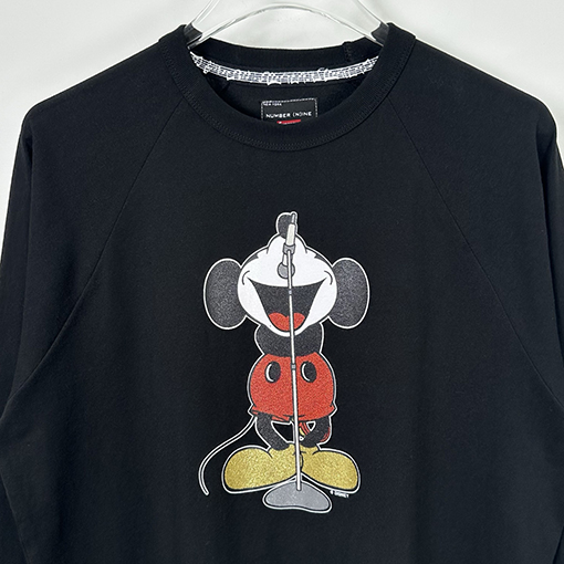 シュプリームコピー × NUMBER (N)INE × Disney Mickey Raglan L/S Top ミッキーマウスプリント長袖シャツ
