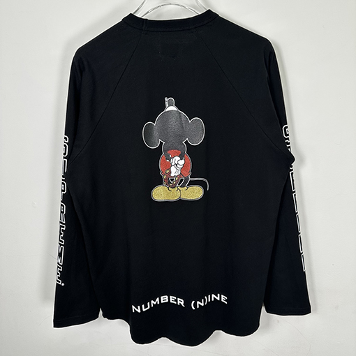 シュプリームコピー × NUMBER (N)INE × Disney Mickey Raglan L/S Top ミッキーマウスプリント長袖シャツ