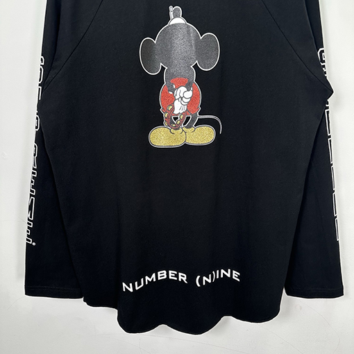 シュプリームコピー × NUMBER (N)INE × Disney Mickey Raglan L/S Top ミッキーマウスプリント長袖シャツ