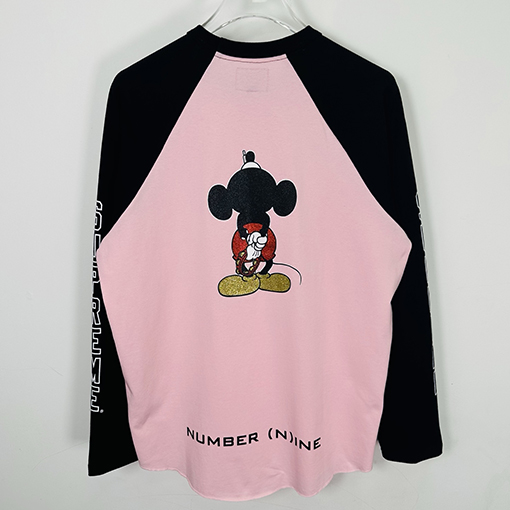 シュプリームコピー × NUMBER (N)INE × Disney Mickey Raglan L/S Top ミッキーマウスプリント長袖シャツ