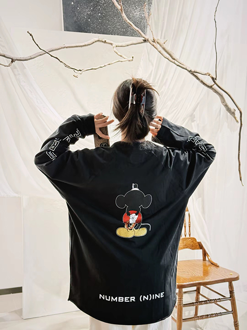シュプリームコピー × NUMBER (N)INE × Disney Mickey Raglan L/S Top ミッキーマウスプリント長袖シャツ
