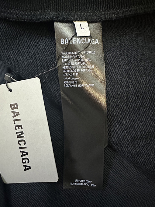 バレンシアガ balenciaga シャツカラーのパッチワークフェイクツーピーススウェットシャツ