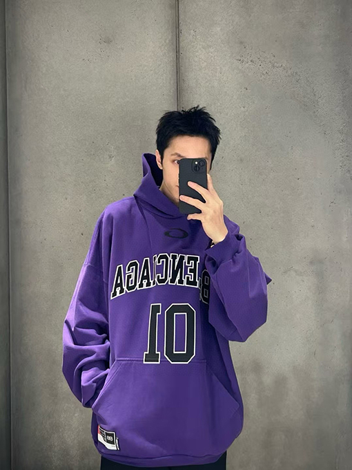 バレンシアガ Balenc1aga バスケットボール 01 刺繍プリント フード付きスウェットシャツ