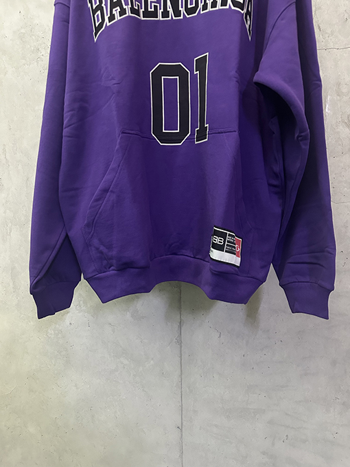 バレンシアガ Balenc1aga バスケットボール 01 刺繍プリント フード付きスウェットシャツ