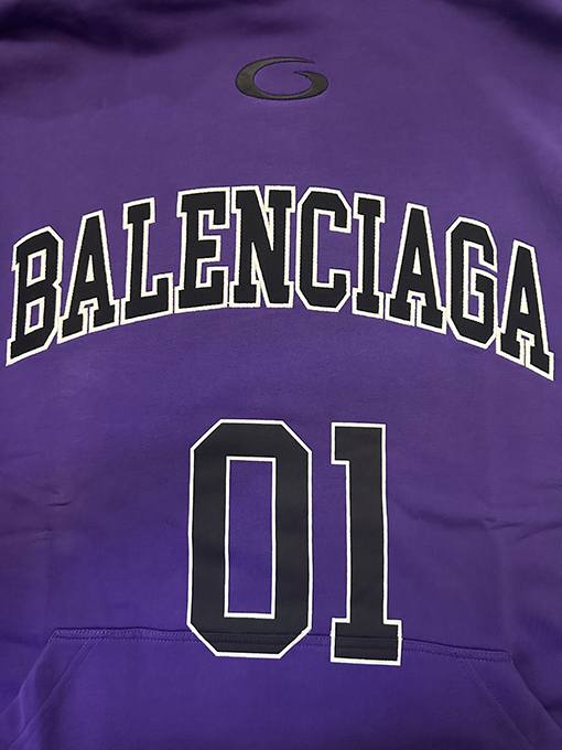 バレンシアガ Balenc1aga バスケットボール 01 刺繍プリント フード付きスウェットシャツ