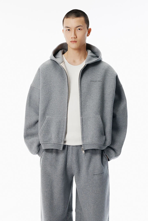アレキサンダーワン Alexander wang 新作ラインストーンロゴジッパースウェットシャツジャケット