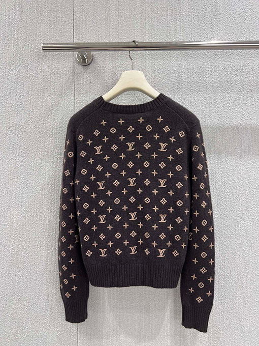 ルイヴィトン 新しい3Dエンボスモノグラムロゴ刺繍カシミアセーター