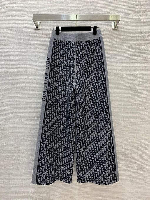 ディオール Oblique モノグラムジャカードダブルニットストレートレッグパンツ