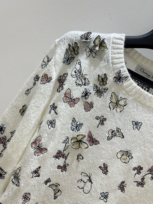 ディオール 蝶刺繍モヘアセーター
