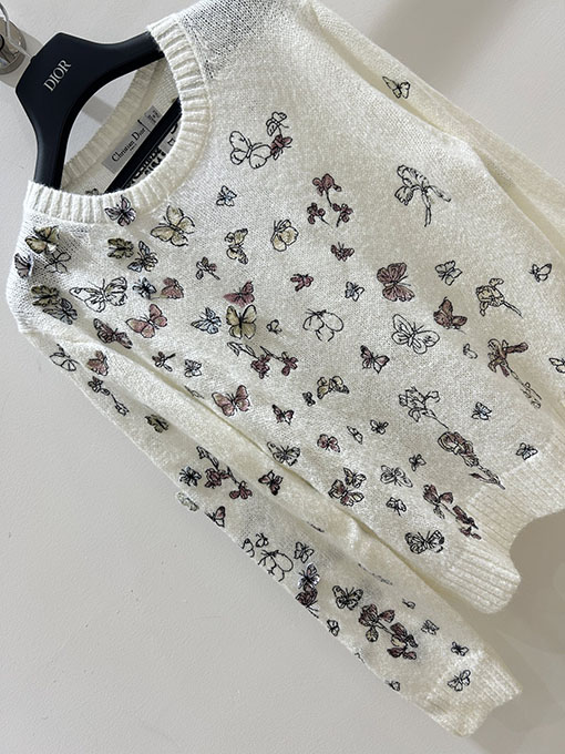 ディオール 蝶刺繍モヘアセーター