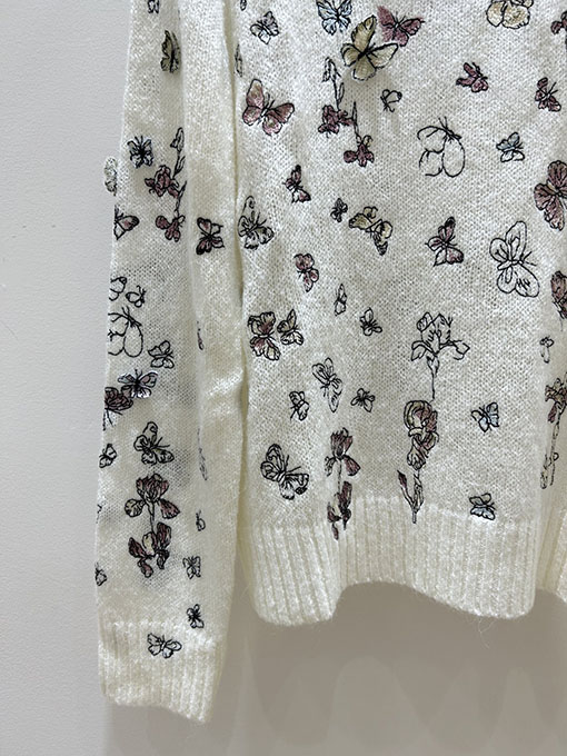 ディオール 蝶刺繍モヘアセーター