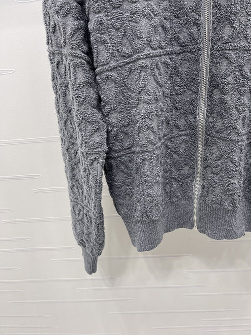 ロエベ スタンドカラーのジップアップニット長袖カーディガン