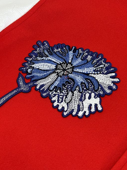 ルイヴィトン 草間彌生のサイケデリックな花柄パッチワークのベースボールジャケット