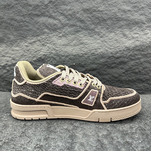 ルイヴィトン LV Trainer ラフィア風染めのレトロなバスケットボールシューズ