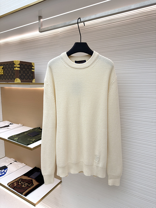 ルイヴィトン ベーシックなロゴ刺繍り無地プルオーバーニットセーター