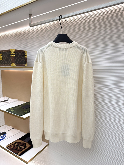 ルイヴィトン ベーシックなロゴ刺繍り無地プルオーバーニットセーター
