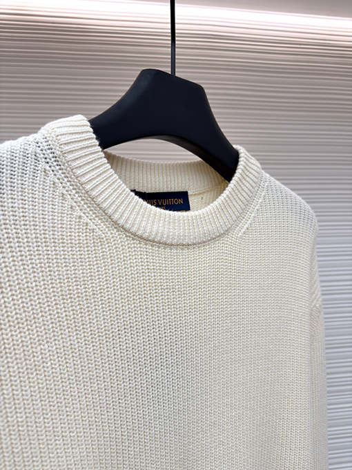 ルイヴィトン ベーシックなロゴ刺繍り無地プルオーバーニットセーター