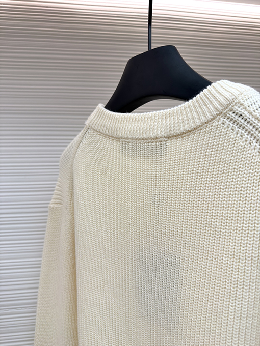 ルイヴィトン ベーシックなロゴ刺繍り無地プルオーバーニットセーター