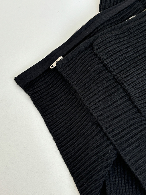 セリーヌ 刺繍ロゴニットフード付きジップアップジャケット