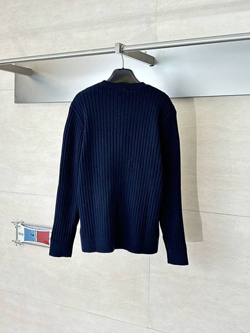 グッチ 厚のリブ編みシルクウール混クルーネックセーター