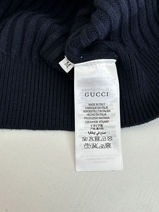 グッチ 厚のリブ編みシルクウール混クルーネックセーター